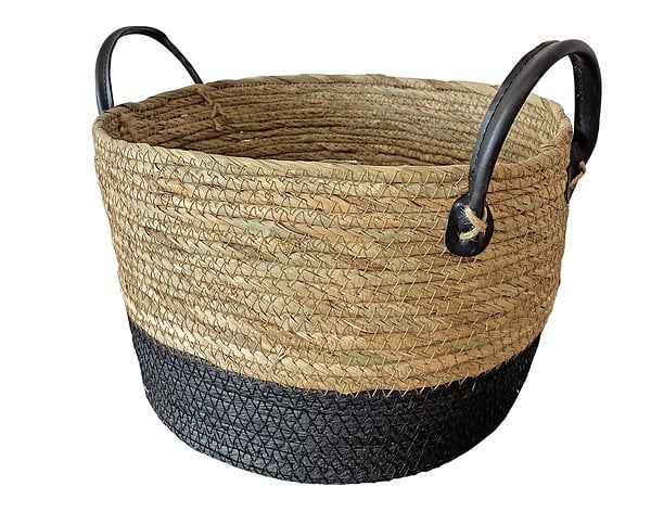 Panier de Rangement en Osier Tressé Naturel à Bords Ondulés