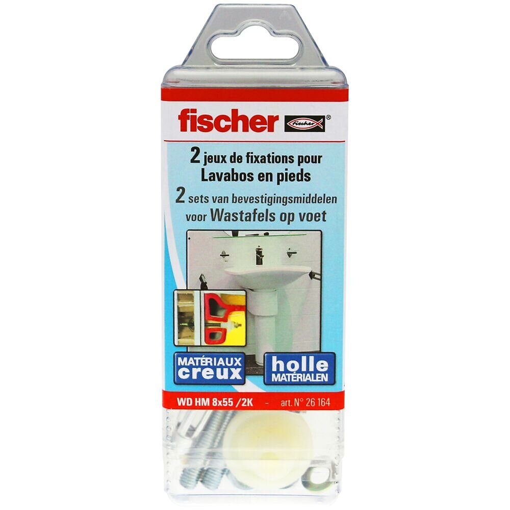 FISCHER - Kit sanitaire WD HM 8x55 pour fixations sanitaires matériaux creux - large