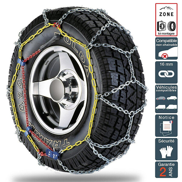 Chaines neige manuelle 9mm 205/45 R17 - 205 45 17 - 205 45 R17