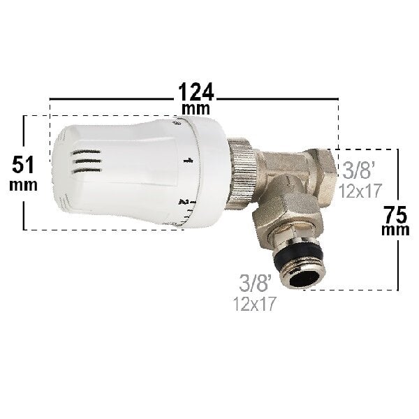 Kit radiateur robinet thermostatique équerre 1/2 SOMATHERM FOR YOU - Blanc  - Cdiscount Bricolage