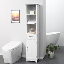 Meuble colonne rangement salle de bain style cosy dim. 30L x 24l x