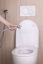 Kit hygiène pour les WC avec Douchette ABS chromé et robinet 3 voies ❘  Bricoman
