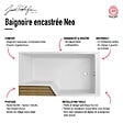 JACOB DELAFON - Baignoire bain douche Neo compacte 180 x 90, version gauche - vignette