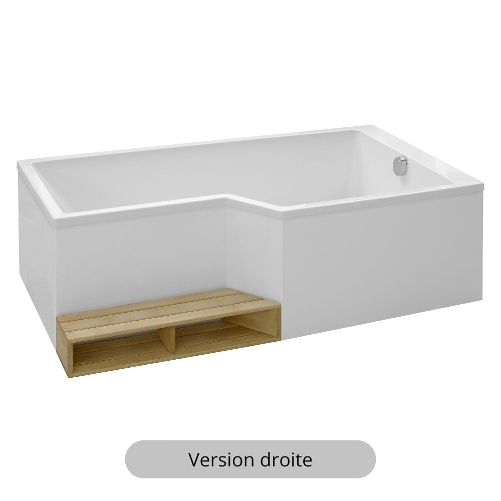 JACOB DELAFON - Baignoire bain douche Neo compacte 170 x 90, version droite - large