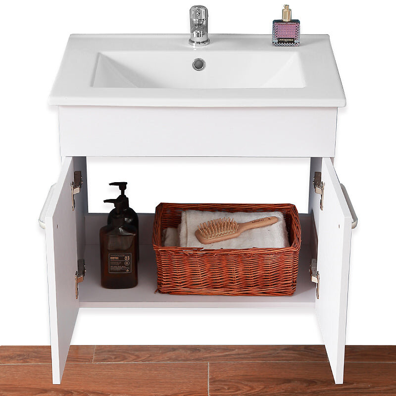 AICA SANITAIRE - Aica Sanitaire Ensemble meuble bois clair et vasque 60cm meubles de salle de bain meuble sur pieds 2 portes - large