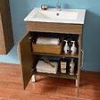 AICA SANITAIRE - Aica Sanitaire Ensemble meuble bois clair et vasque 60cm meubles de salle de bain meuble sur pieds 5 portes - vignette