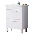 AICA SANITAIRE - Aica Sanitaire Ensemble meuble bois clair et vasque 60cm meuble de salle de bain meubles sur pieds 2 tiroirs - vignette