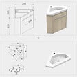 AICA SANITAIRE - Aica Sanitaire Ensemble meuble bois clair et vasque 60cm meubles de salle de bain meuble sur pieds 1 porte - vignette