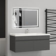 AICA SANITAIRE - Aica Sanitaire 99(L)x45(W)x40cm(H)cm Meuble salle de bain anthtacite 2 portes avec une vasque à suspendre - vignette