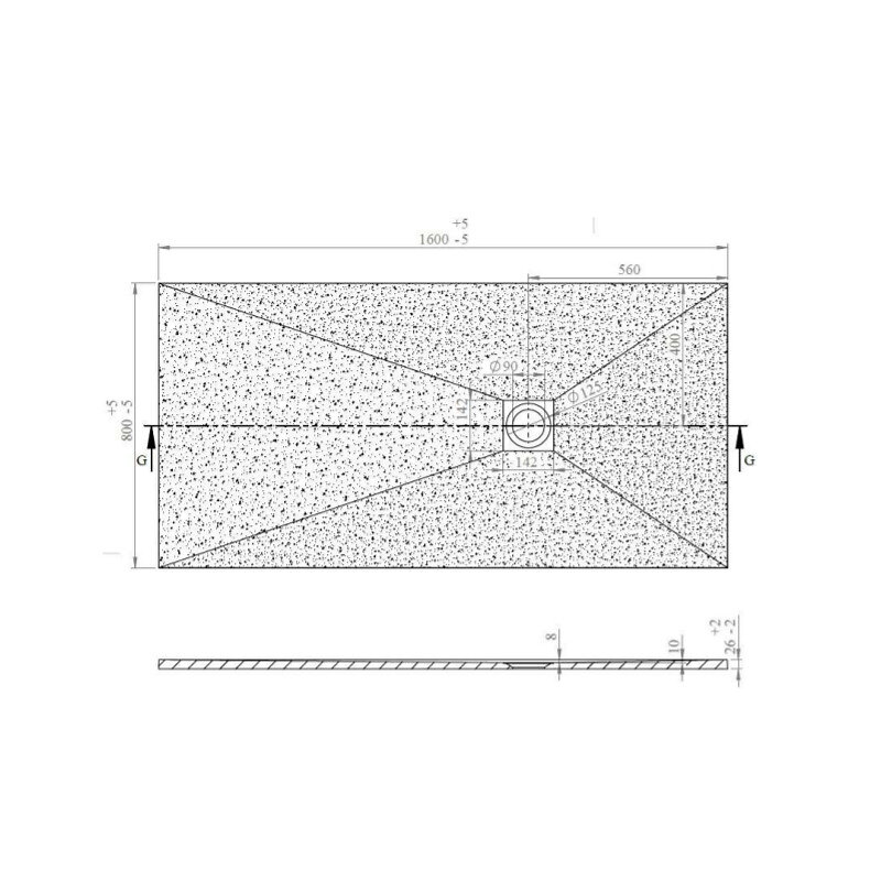 Swiss Aqua Technologies B-Way Receveur Rectangulaire 160x80cm Avec ...