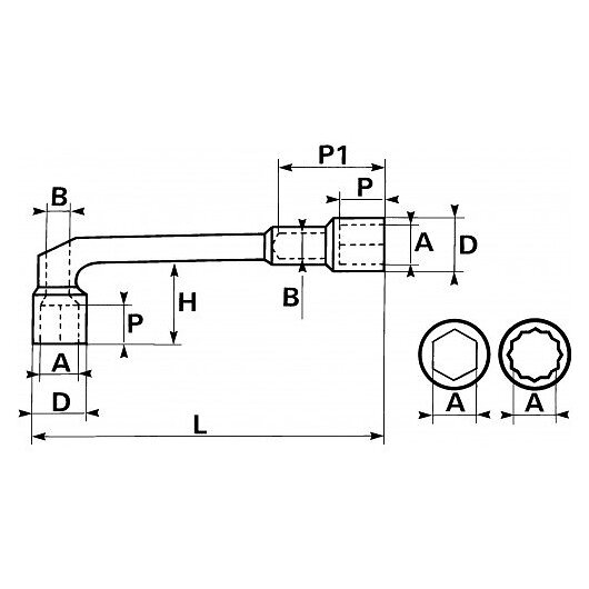 SAM OUTILLAGE - Clés à pipe débouchées 94  12 mm - large