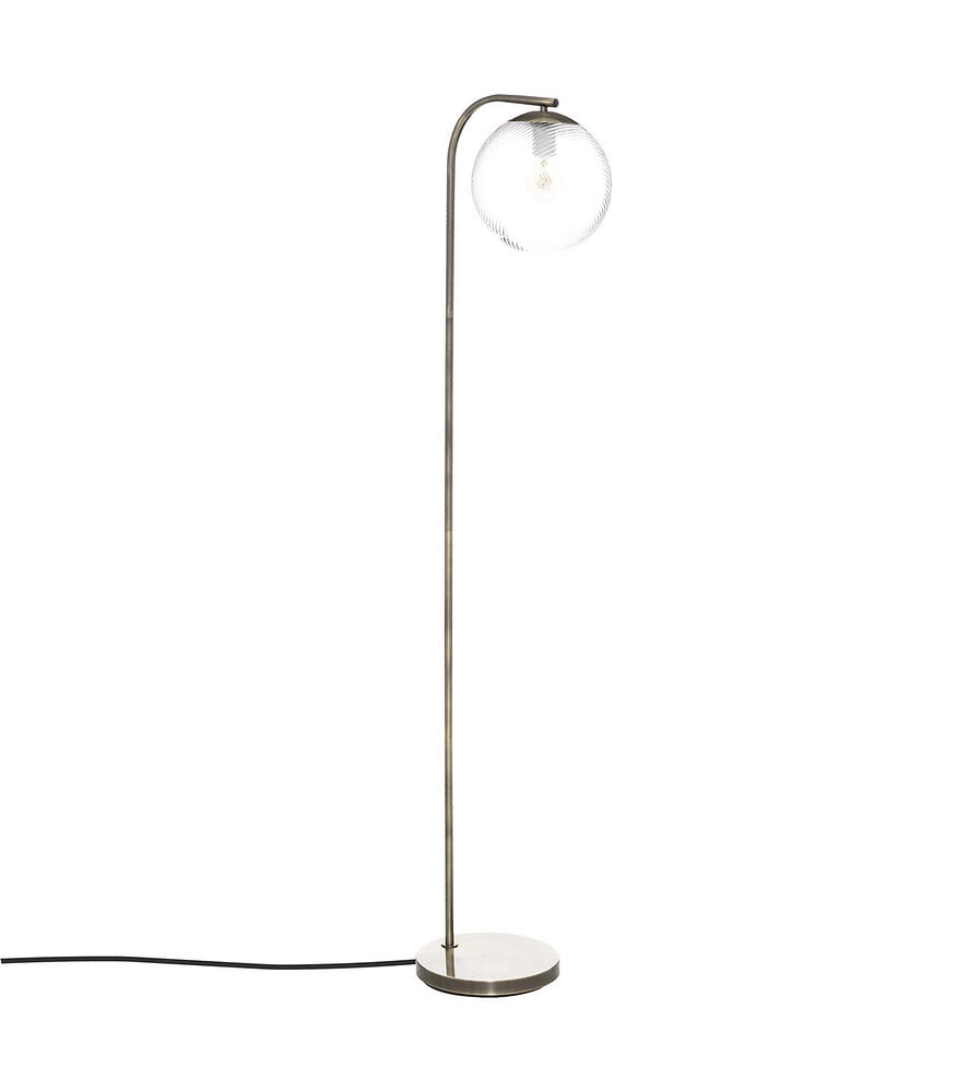 lampadaire en métal mordoré et verre strié h 153 cm