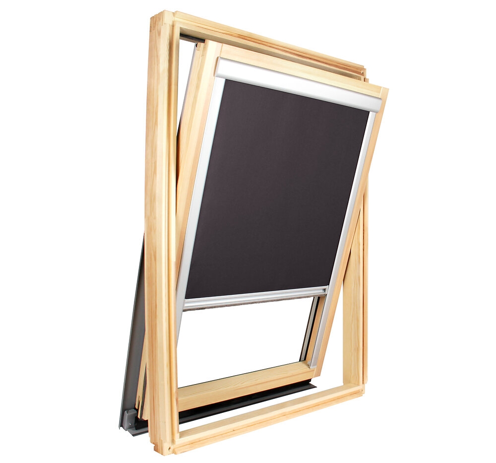 AVOSDIM - Store occultant Noir pour fenêtre Roto ® - Vitrage H63.5 x 40cm - large