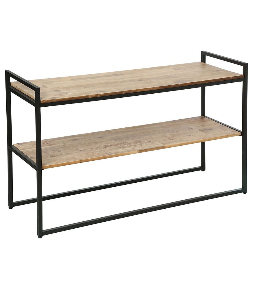 meuble console en bois d'acacia et métal noir h 75 cm