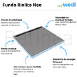 WEDI - Receveur à carreler Fundo Riolito Neo, avec écoulement linéaire, 100 x 100 - vignette