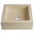 PLANETE_BAIN - Vasque à poser carrée en pierre naturelle beige égyptien - vignette