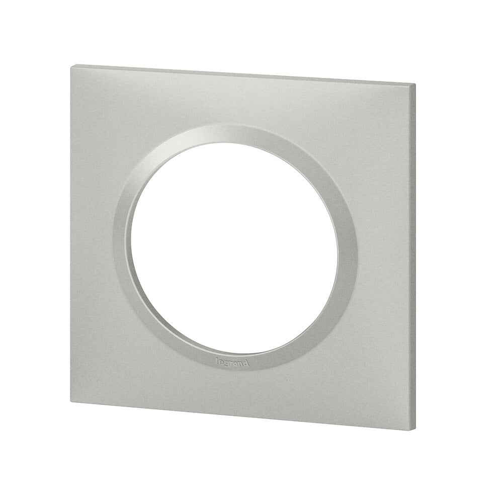 LEGRAND - Plaque carrée dooxie 1 poste finition effet aluminium - large