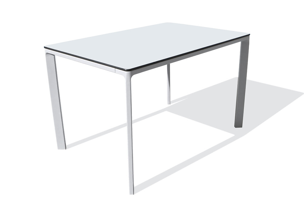 DCB GARDEN - Table de jardin 4 places en aluminium laqué et peinture Epoxy blanc - large