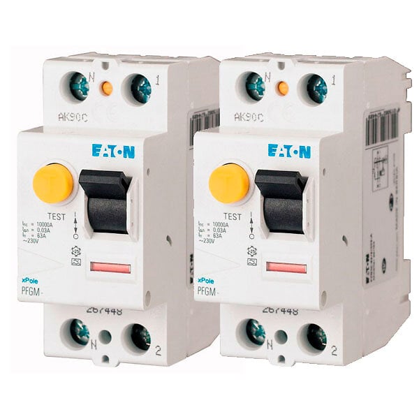 EATON CAPRI - Lot de 2 interrupteurs différentiels 40A PFGM, 30mA type A-EATON - large