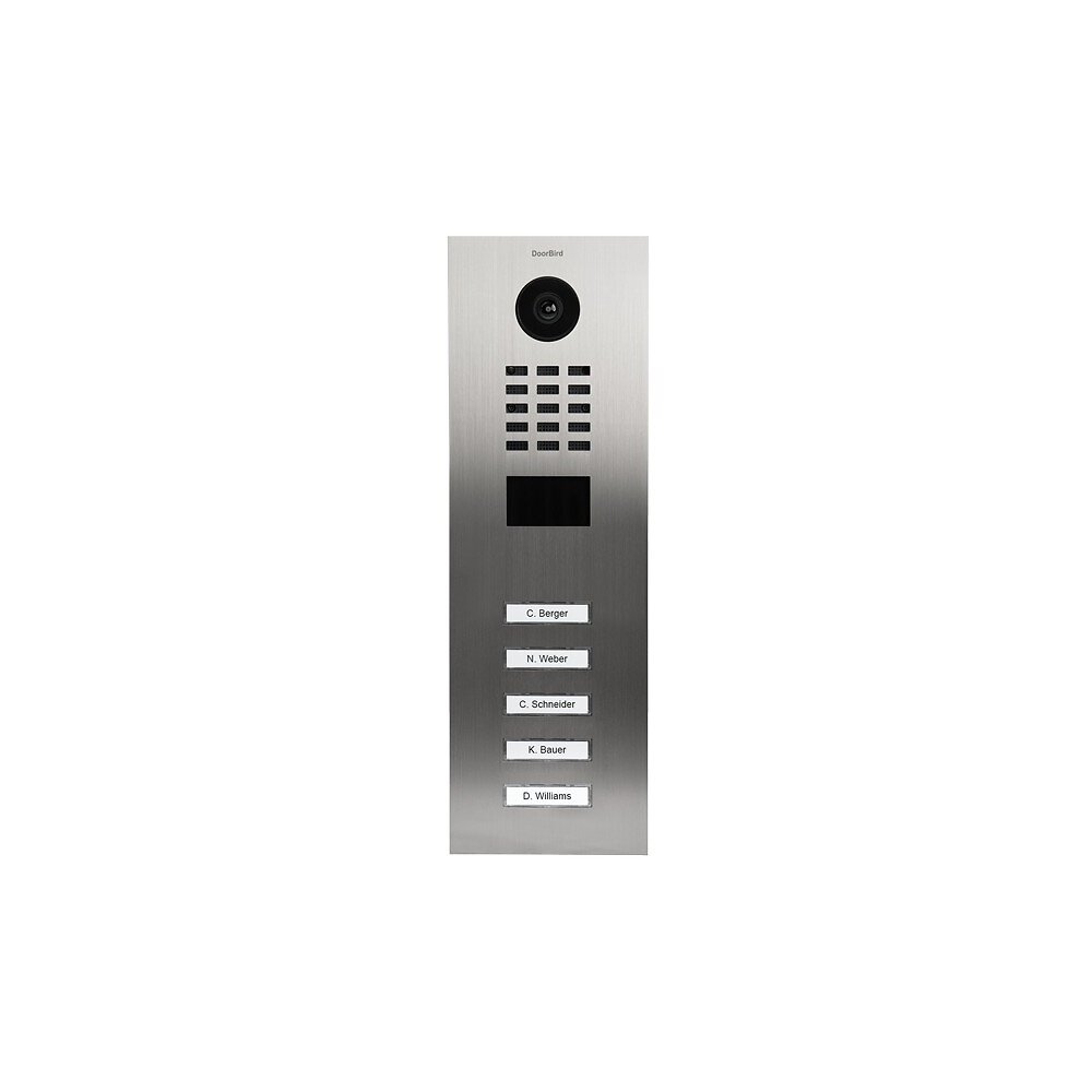 DOORBIRD - Portier vidéo IP 5 sonnettes PoE avec lecteur de badge RFID - D2105V-V2-EP Encastrable Inox - Doorbird - large