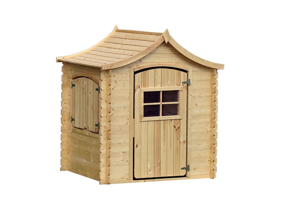 TIMBELA - Timbela M550-1 Maison en bois pour enfants SANS PLANCHER - 112x146xH152cm / 1.1m2 - large
