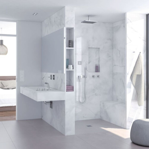 Bac receveur de douche à carreler 140x90cm recoupable sur mesure + bonde  horizontale - RAINY - Aurlane