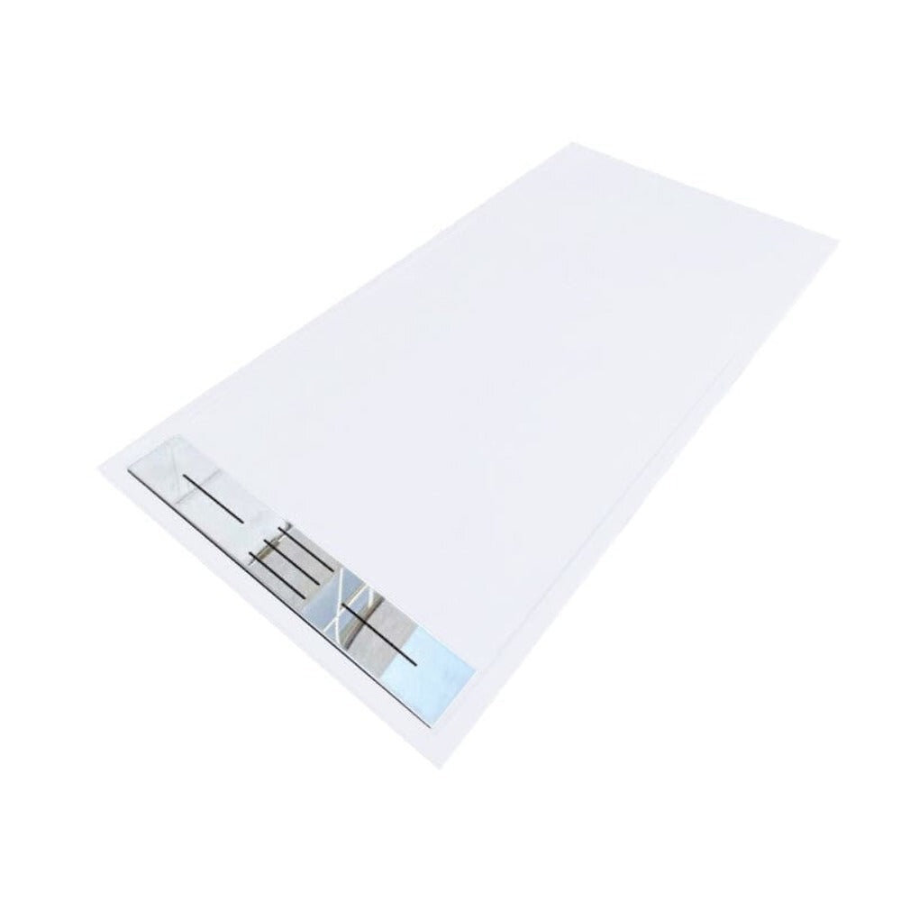 STANO - Receveur de douche 90 x 170 cm extra plat LUCIA en SoliCast® surface ardoisée blanc - large