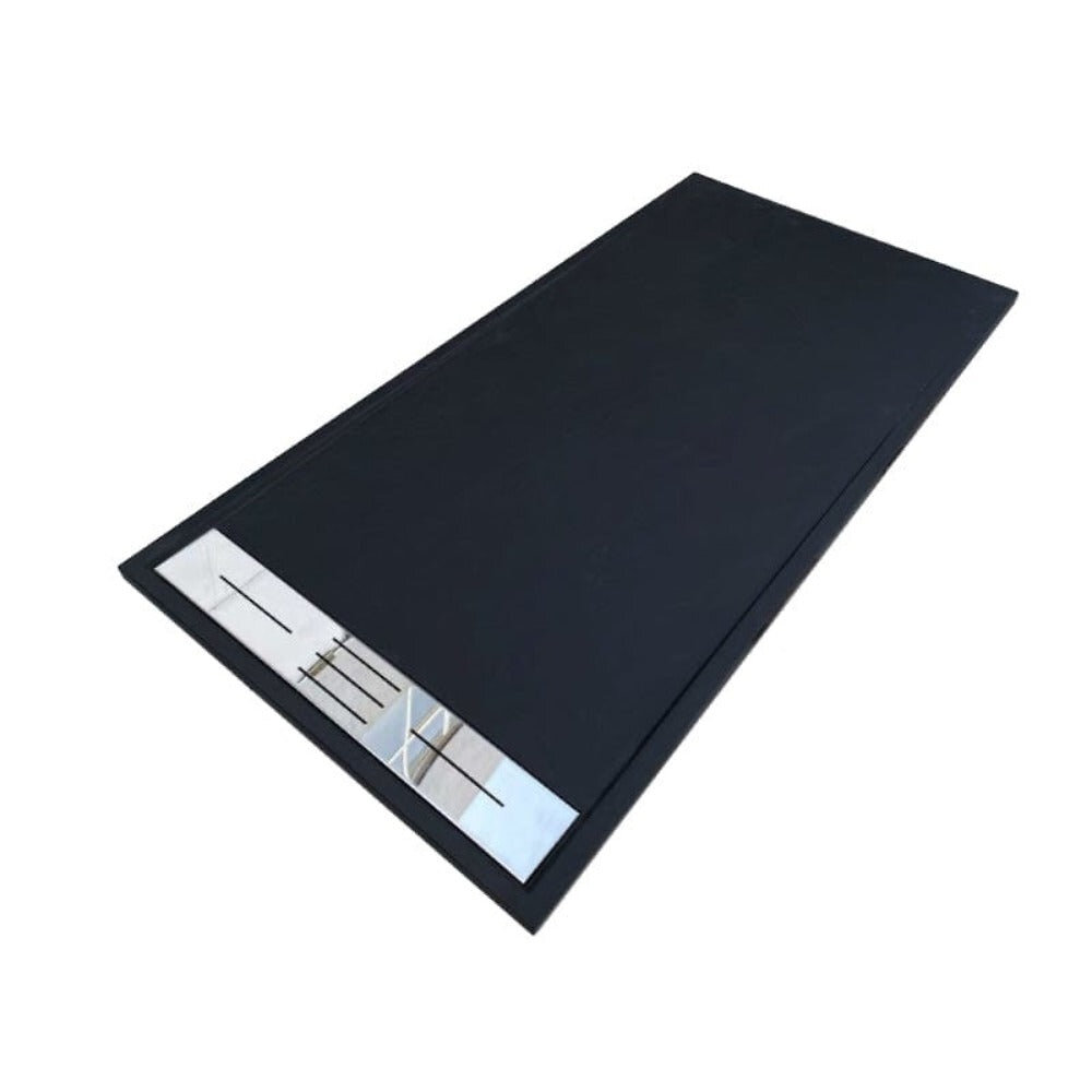 STANO - Receveur de douche 90 x 170 cm extra plat LUCIA en SoliCast® surface ardoisée noir - large