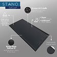 STANO - Receveur de douche 80 x 180 cm extra plat SALVI en SoliCast® surface ardoisée noir - vignette
