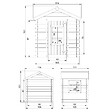 TIMBELA - Timbela M570Z-1 Maison en bois pour enfants - Toit vert - 111x113xH121cm / 0.9 m2 - SANS PLANCHER - vignette