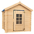 TIMBELA - Timbela M570M-1 Maison en bois pour enfants - Toit bleu - 111x113xH121cm / 0.9 m2 - SANS PLANCHER - vignette
