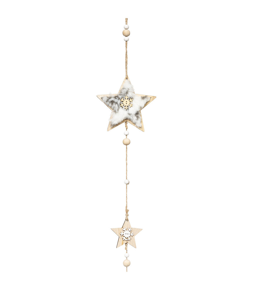 FEERIC LIGHTS & CHRISTMAS - Guirlande de Noël avec motif Étoiles en fourrure L 150 cm - large