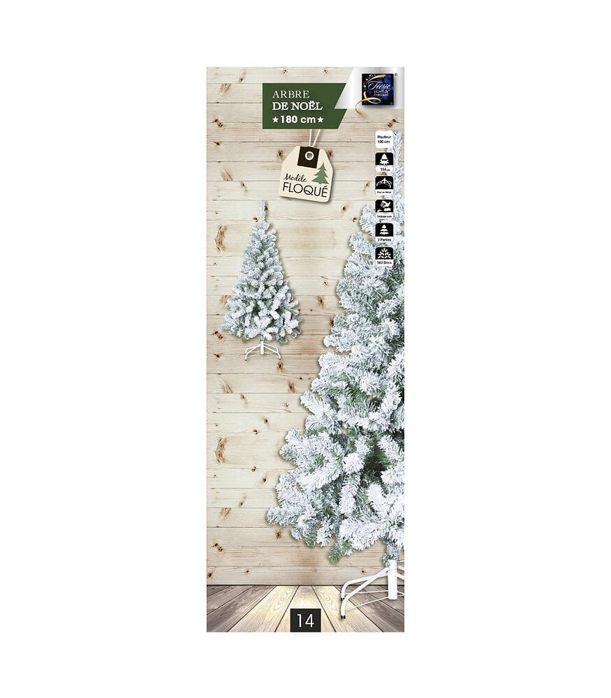 FEERIC LIGHTS & CHRISTMAS - Sapin de Noël artificiel Vert enneigé H 180 cm collection Floqué - large