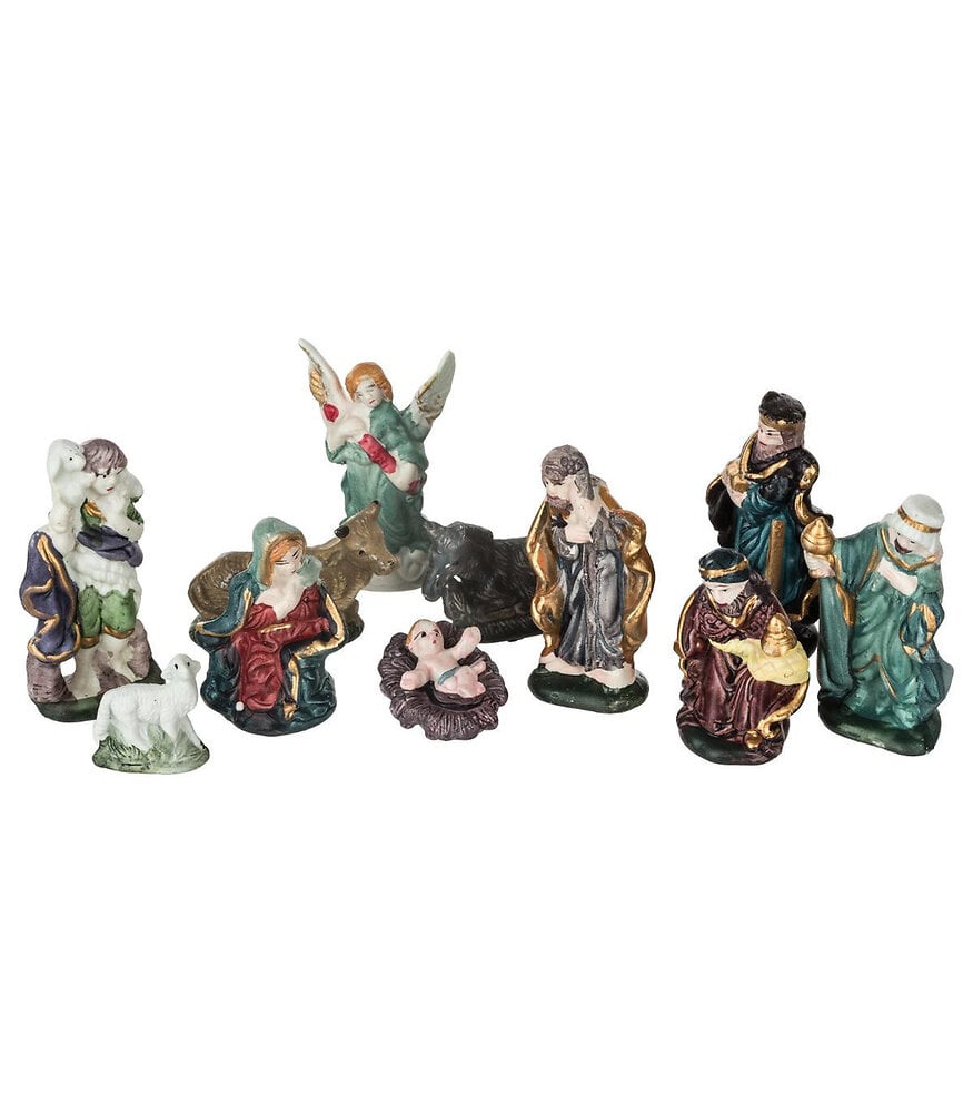 FEERIC LIGHTS & CHRISTMAS - Déco de crèche de Noël Set de 11 santons en porcelaine H 9 cm - large