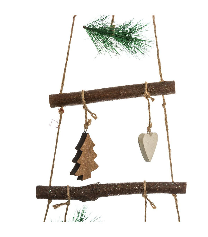 FEERIC LIGHTS & CHRISTMAS - Déco de Noël Sapin à suspendre en bois avec déco H 75 cm - large