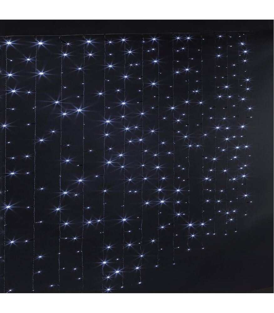 FEERIC LIGHTS & CHRISTMAS - Guirlande lumineuse d'extérieur programmable  Rideau de façade 10 tombées 150 LED Blanc froid - large