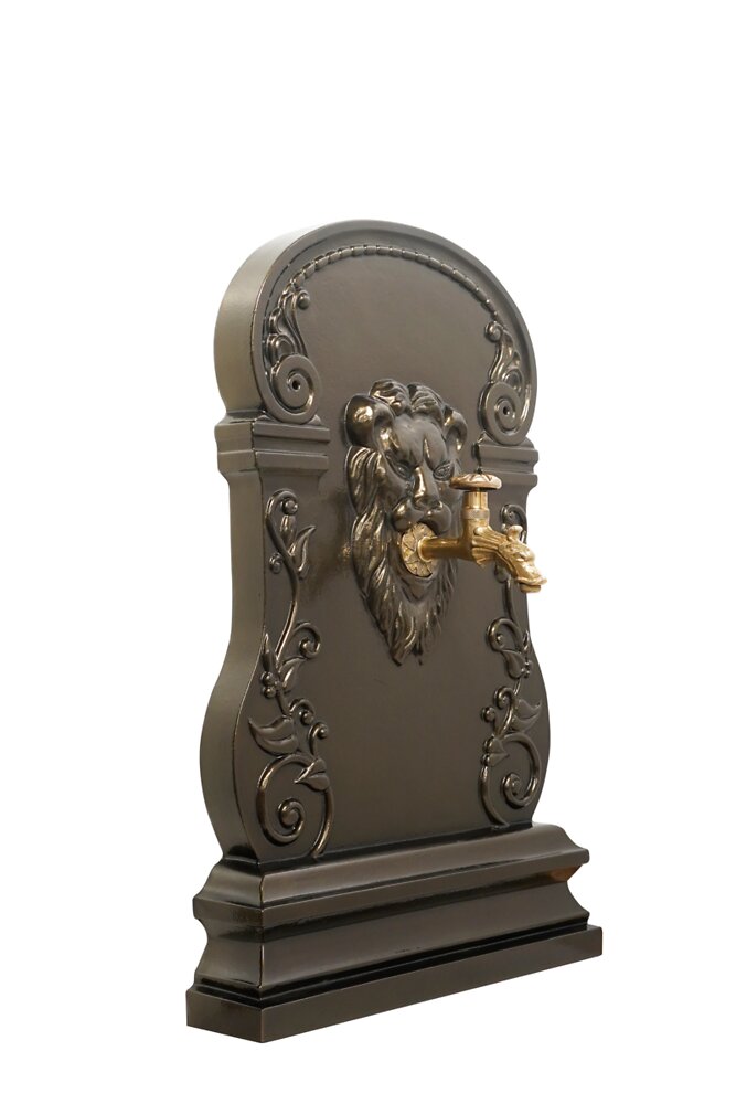DOMMARTIN - Dosseret de fontaine Titus vieux bronze + robinet colvert - large