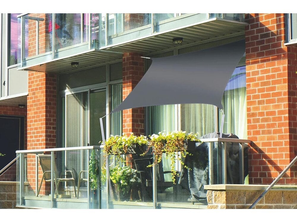 Stores latéral paravent extérieur brise vue pour terrasse - Armature blanc  - 1,8 x 3,5 m - Gris anthracite