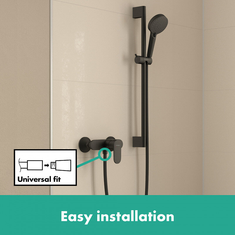 HÜPPE Pack douche Porte coulissante 120cm + Set de douche avec mitigeur