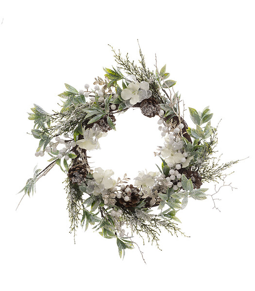 Branche lumineuse Fleurs roses Blanc chaud - Couronne et branche