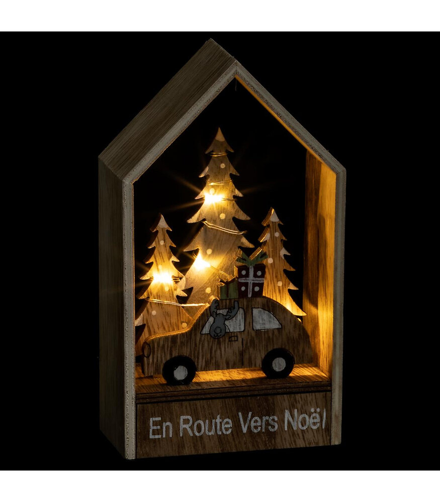 Déco de Noël Lumineuse Lanterne animée et musicale H 38 cm