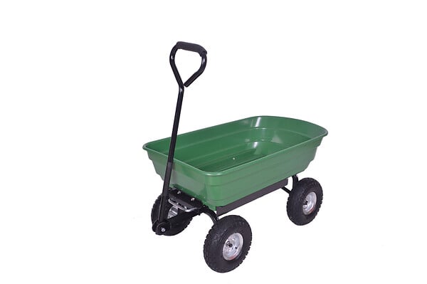 Chariot-brouette de jardin Capacité 250 kg 4 roues Chariot vert