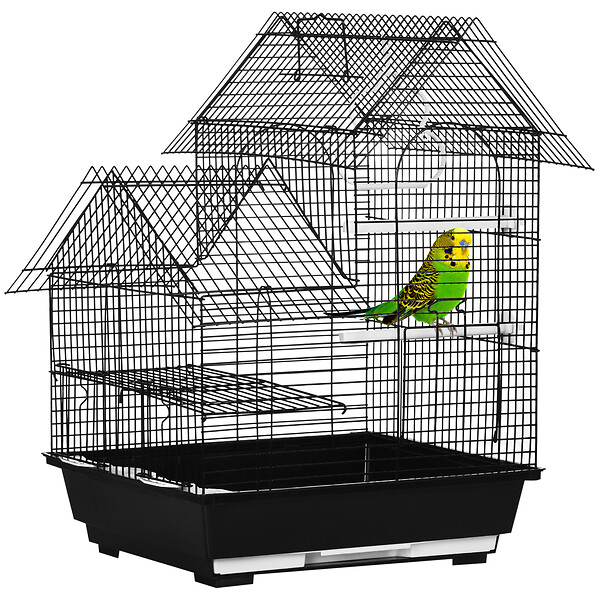 Cage Chloé 40, grise, 41 x 25.5 x 48 cm, pour oiseaux animallparadise