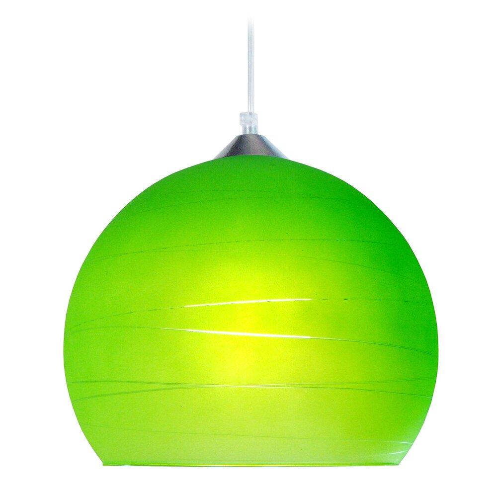 TOSEL - GLOBE LIGNES - Suspension globe verre vert - large