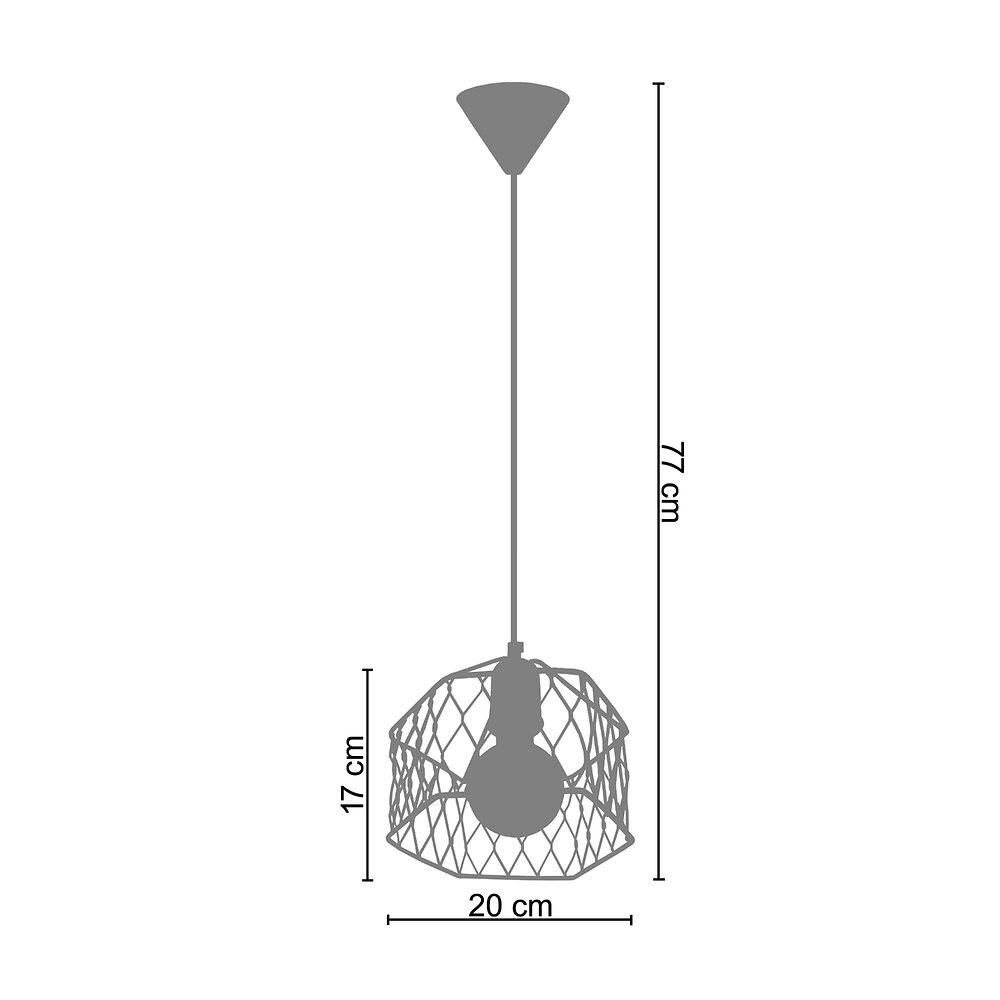 TOSEL - ASTER - Suspension géométrique métal bronze et cuivre - large