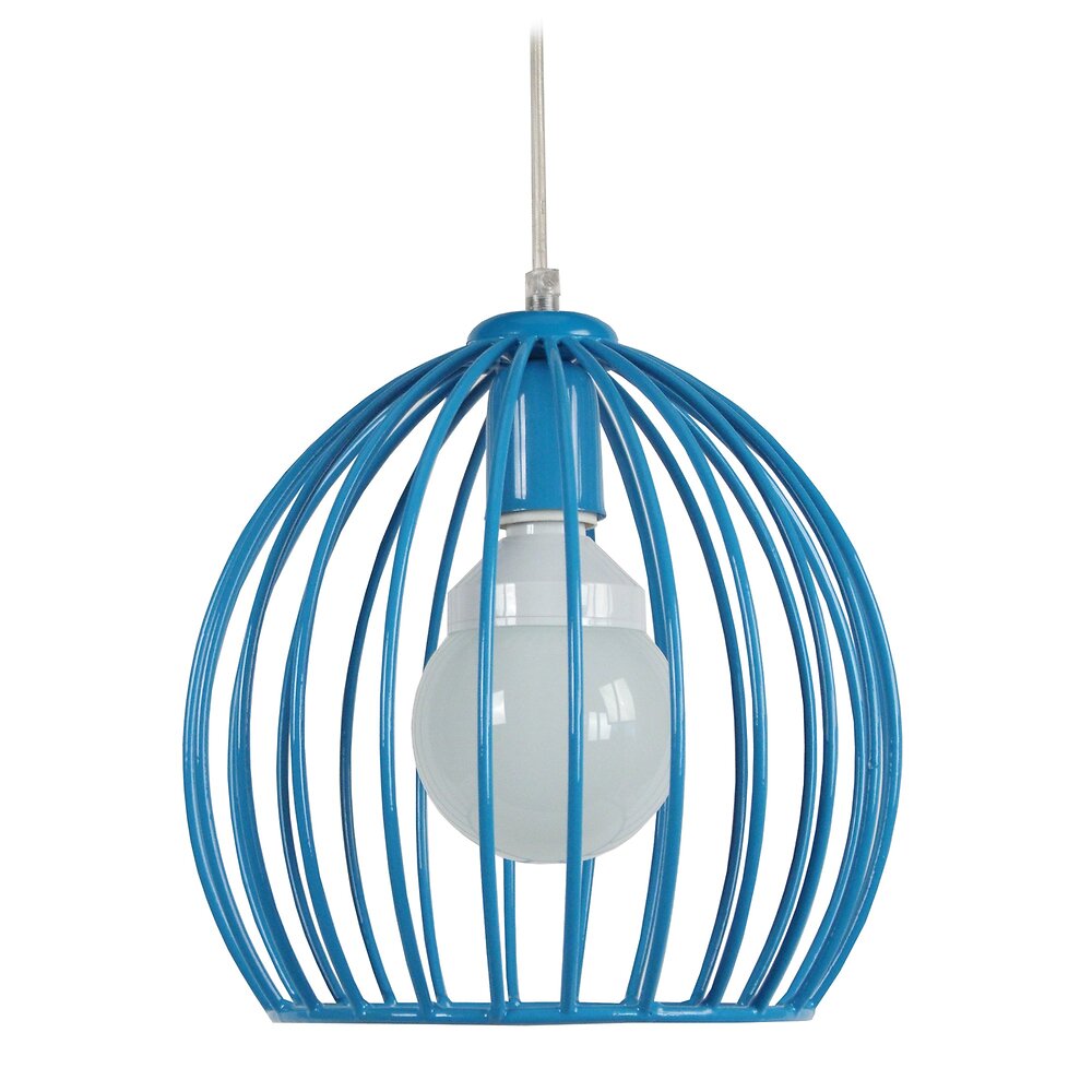 GRAND BALL Suspension globe métal bleu