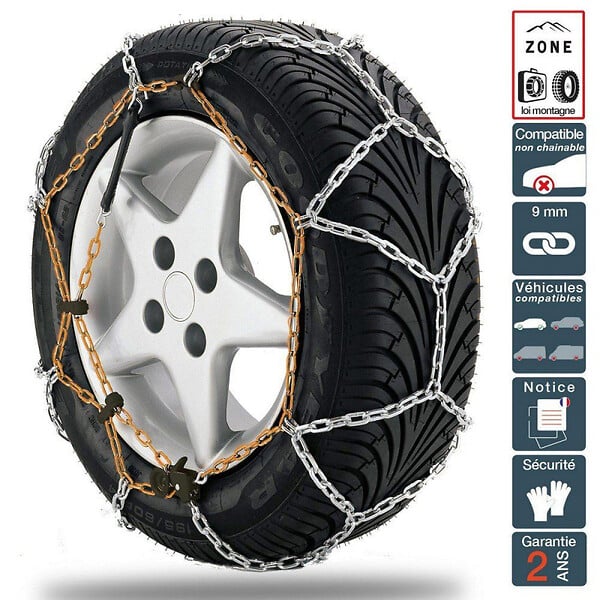 Chaines Michelin Fast Grip 70 pour voiture non chainable - Équipement auto