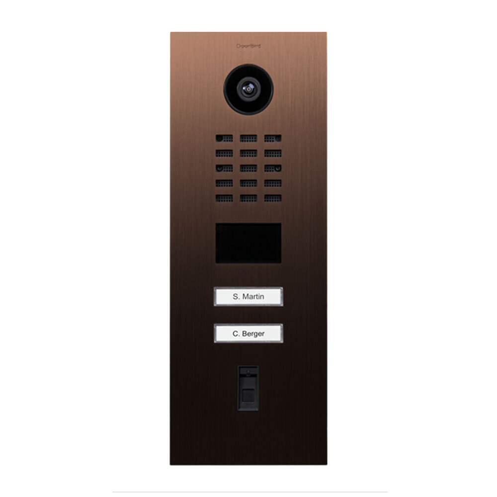 DOORBIRD - Portier vidéo IP 2 sonnettes avec lecteur de badge RFID - Lecteur d'empreintes digitales - D2102FV FINGERPRINT Bronze - Doorbird - large