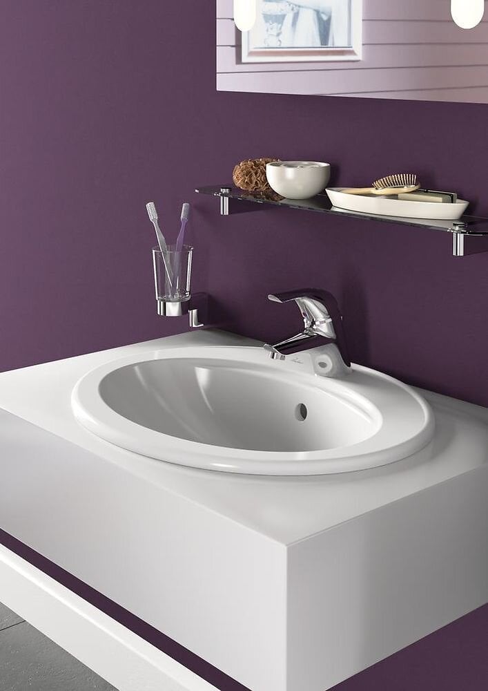 PORCHER - Vasque ronde lavabo Ulysse Porcher - 56 x 46cm - Blanc - large