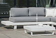 HEVEA - Salon de jardin Sofa MENFIS - table basse - finition blanc/gris clair - 4 à 6 places - vignette